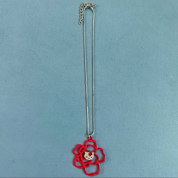 Authentic Sanrio Y2K Hello Kitty Flower Rhinestone Necklace - Picture 1 of 2